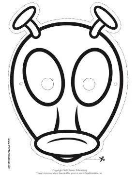 Alien with Antenna Mask to Color Printable Mask