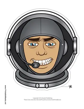 Male Astronaut Mask Printable Mask