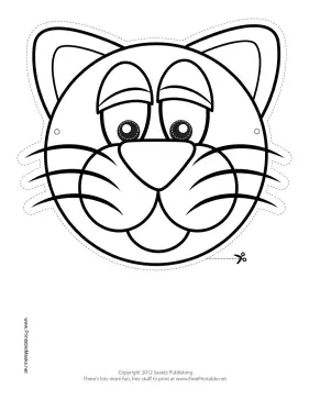 Cat Mask to Color Printable Mask