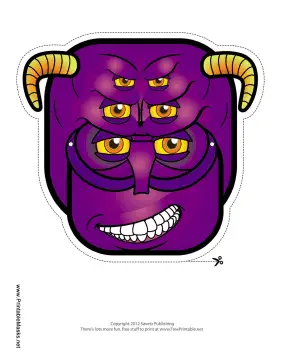 Creature with Horns Mask Printable Mask