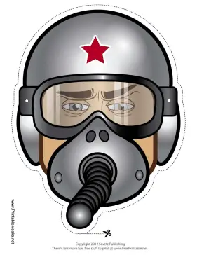 Male Fighter Pilot Mask Printable Mask