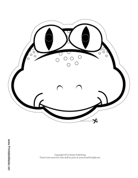 Frog Mask to Color Printable Mask