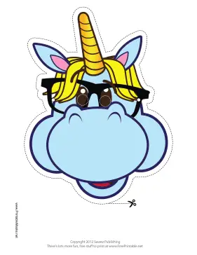 Geeky Unicorn Mask Printable Mask