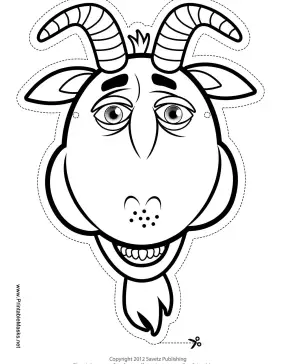 Goat Mask to Color Printable Mask