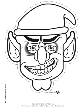 Male Goblin Mask to Color Printable Mask