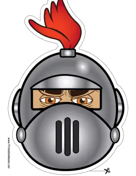 Knight with Crest Round Mask Printable Mask