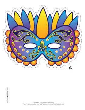 Festive Mardi Gras Mask Printable Mask