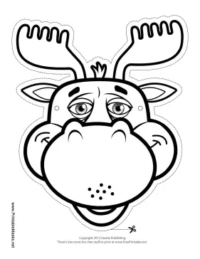 Moose Mask to Color Printable Mask