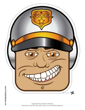 Male Motorcycle Cop Mask Printable Mask