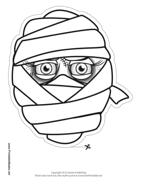 Female Mummy Mask to Color Printable Mask