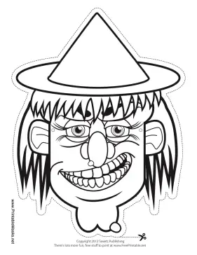 Witch Hat Mask to Color Printable Mask