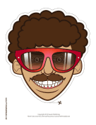 70s Guy with Glasses Mask