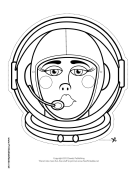 Female Astronaut Mask to Color