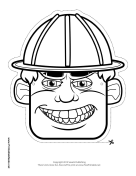 Male Construction Worker Mask to Color