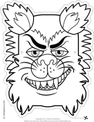 Wolfman Monster Mask to Color
