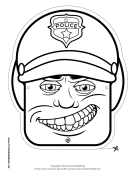Male Motorcycle Cop Mask to Color