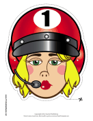 Female Racecar Driver Mask