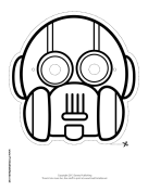 Round Vertical Robot Mask to Color