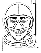 Male Skin Diver Mask to Color
