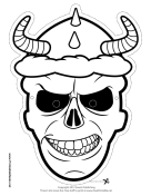 Skull with Horns Mask to Color