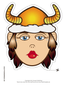 Female Viking with Horns Mask