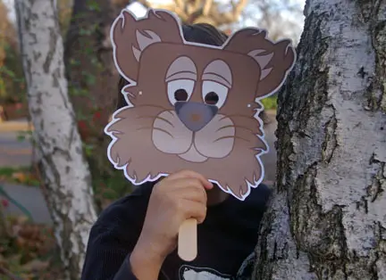 bear mask with craft stick