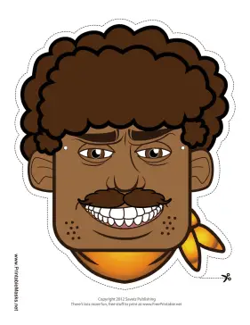 70s Guy with Freckles Mask Printable Mask