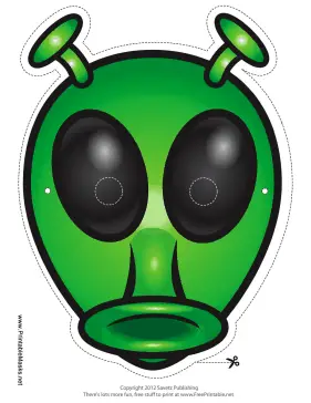 Alien with Antenna Mask Printable Mask