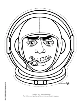 Male Astronaut Mask to Color Printable Mask