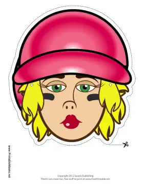 Female Baseball Mask Printable Mask