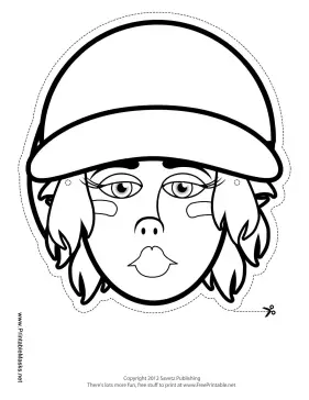 Female Baseball Mask to Color Printable Mask