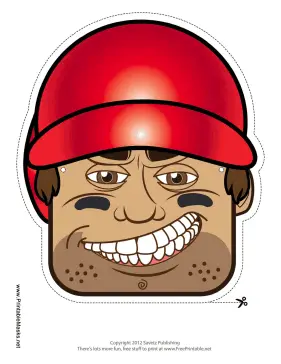 Male Baseball Mask Printable Mask