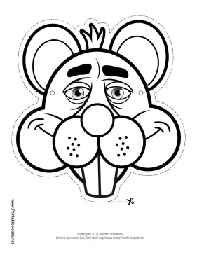 Beaver Mask to Color Printable Mask