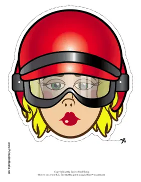 Female Biker Mask Printable Mask