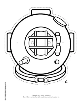 Bronze Diving Mask to Color Printable Mask