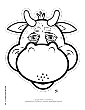 Bull Mask to Color Printable Mask