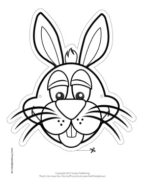 Bunny Mask to Color Printable Mask