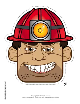 Male Caver-Miner Mask Printable Mask