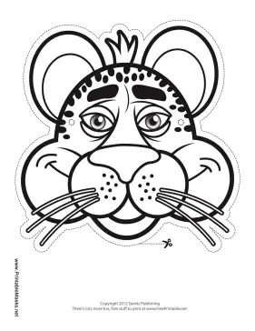 Cheetah Mask to Color Printable Mask