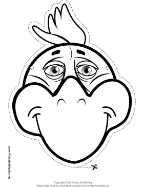 Chicken Mask to Color Printable Mask