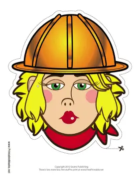 Female Construction Worker Mask Printable Mask