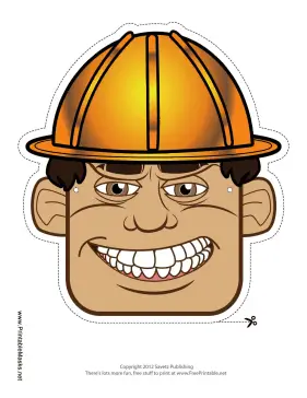 Male Construction Worker Mask Printable Mask