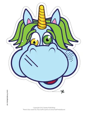 Crazy Unicorn Mask Printable Mask