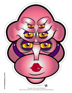 Female Creature Female with Six Eyes Mask Printable Mask