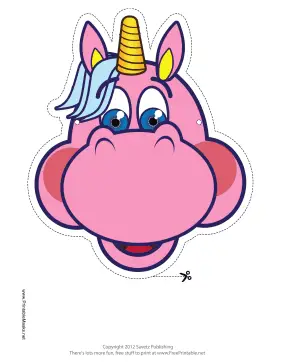 Cute Unicorn Mask Printable Mask