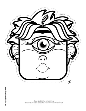 Female Cyclops Mask to Color Printable Mask