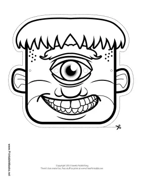 Male Cyclops Mask to Color Printable Mask