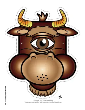 Cyclops Minotaur Mask Printable Mask