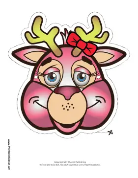 Deer with Bow Mask Printable Mask