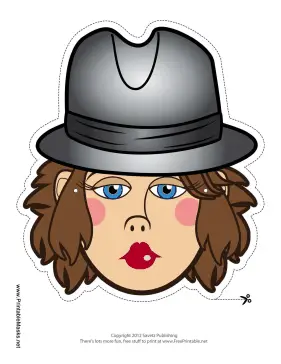 Female Detective Mask Printable Mask